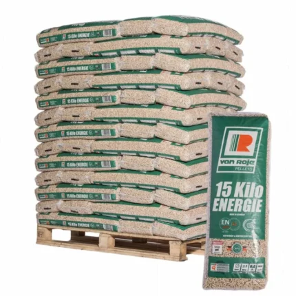Pellet VanRoje DIN Plus en EN Plus standaard - Pallet van 65 x 15 kg zakken